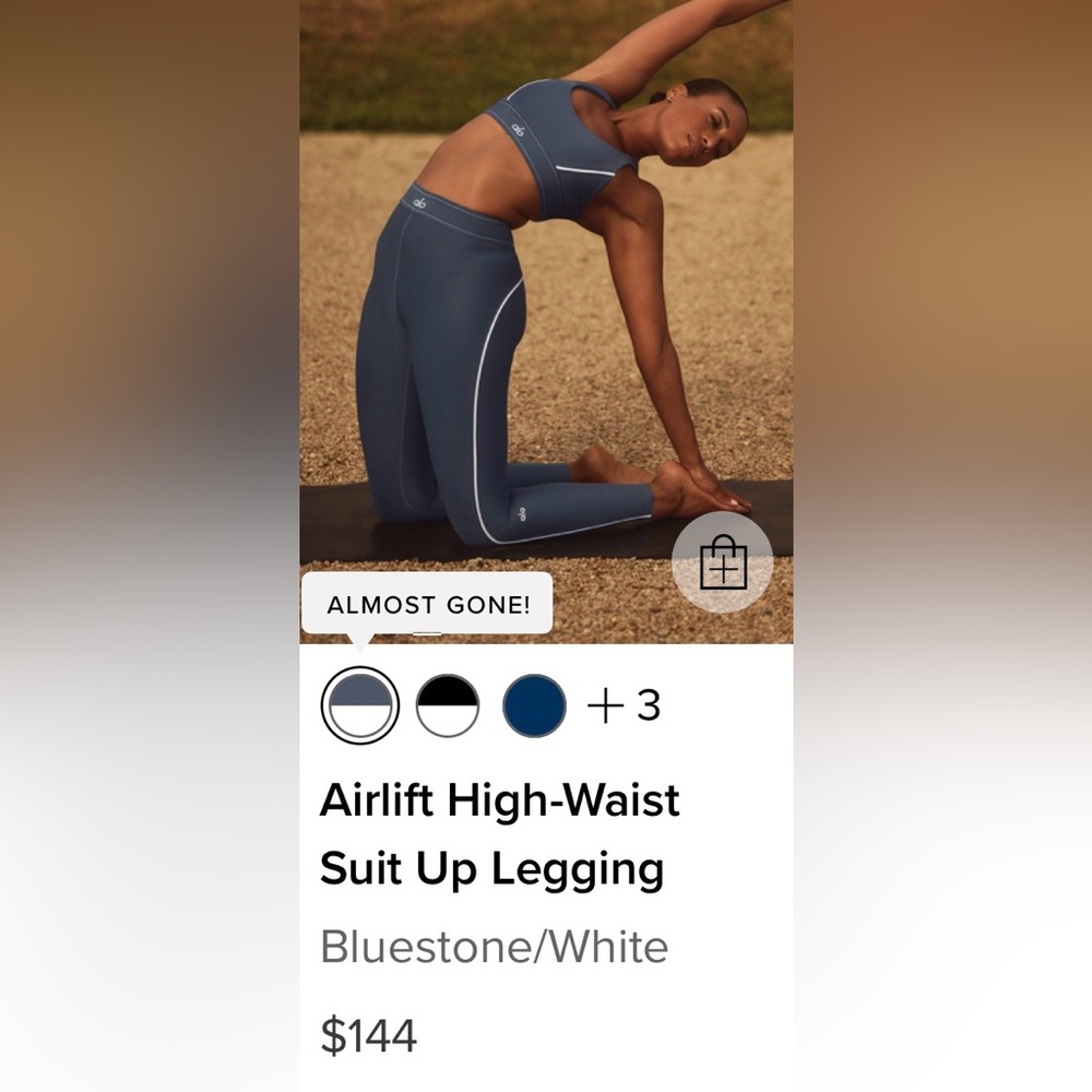 ALO Yoga SET NWT Bluestone White Airlift Suit Up Bra & Airlift Suit Up legging S - Picture 14 of 15